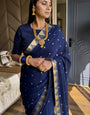 1 Minute Ready To Wear Navy Soft Georgette Saree